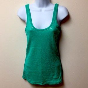 Arrow Postel sparkly sequin green tank top Cotton